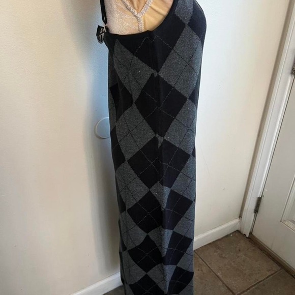 Killstar Black & grey argyle midi dress size xl NWT - Picture 3 of 5